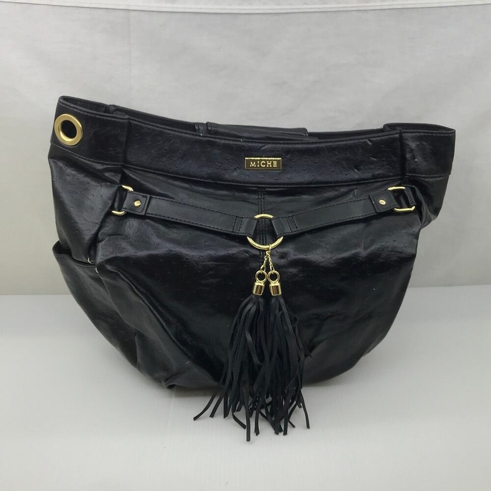 Miche Marcella Demi Shell Only Cover Black Ostrich Faux Leather Bag Retired